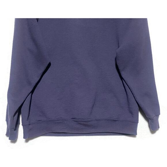 Jerzees Purple Christmas Sweater Large Long Sleeve With White Snowflakes - Picture 6 of 7